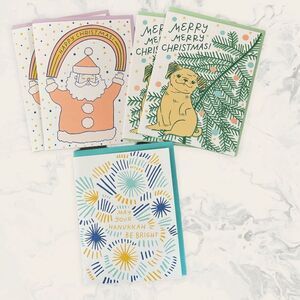 NWOT Set of 5 Christmas Greeting Cards - size 4” x 5 1/2” - multicolor